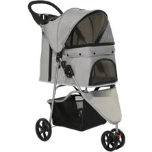 Calperia Gri Evcil Hayvan Arabası 81 x 45.5 x 101 Cm, Max 15 kg Taşıma Kapasitesi