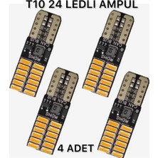 Yüksek Parlaklıklı T10 LED 24 LED Turuncu Park Plaka Ampulü (4 Adet)