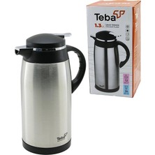 Çerçici Termos Teba 1.3lt Çelik Termos Iç Kısmı Cam 12 Saat Sıcak 24 Saat Soğuk Çift Contalı Kapak