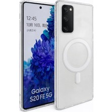 Fenza Samsung Galaxy S20 Fe Uyumlu Kamera Korumalı Magsafe Wireless Şarj Özellikli Lüks Şeffaf Silikon Tel
