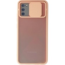 Prativas Galaxy A02S Kılıf Palm Buzlu Kamera Sürgülü Silikon - Pembe