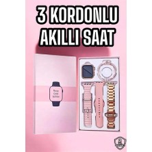 Akıllı Saat Amoled Ekran 3 Kordonlu Aksesuar Hediyeli Sesli Görüşme