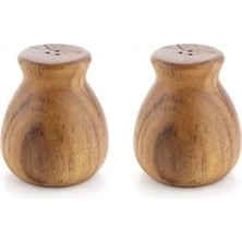 Calperia El Yapımı Bambu ve Akasya Ağacı Tuzluk Karabiberlik Seti