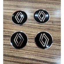 OEM Alüminyum Metal Renault Yeni Tasarım Logolu Jant Göbeği Arması Sticker 56 mm 4 Adet