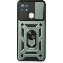 Prativas A15 Kılıf Pars Lens Yüzüklü Silikon - Yeşil