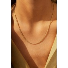 Clodi Gold Burgu Model Ince Unisex Çelik Zincir Kolye - Suya Dayanıklı Şık Takı