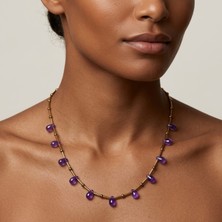 THEIA GemWorks Beryl - Hematit ve Ametist Taşlı El Yapımı Kolye