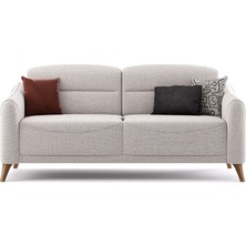 Alfemo Mira  Sandıksız Üçlü Koltuk-Beyaz