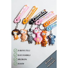 Lynare Madagascar Serisi Anahtarlık ve Çanta Süsü (Alex-Marty-Melman-Gia-Pinky-Kral Shaman) 6 Adet