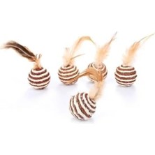 Calperia Tüylü Örgü Kedi Oyun Topu - 5 cm