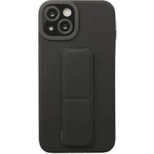 Prativas Iphone 14 Kılıf Mega Standlı Silikon - Siyah