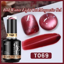 Born Pretty Red Water Light Cat Eye/kırmızı Su Işıltılı Kedi Gözü Kalıcı OJE(T069)-15ML
