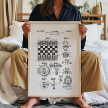 Pegziz Satranç Patent Çizim Çerçeveli Tablo