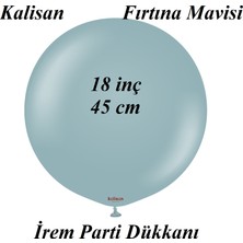 İrem Parti Dükkanı Kalisan Retro Fırtına Mavisi Latex Balon 2 Adet 18 Inç 45 cm