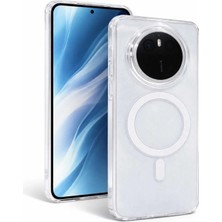 Fenza Huawei Mate 60 Pro Uyumlu Kamera Korumalı Magsafe Wireless Şarj Özellikli Lüks Şeffaf Silikon Telefo