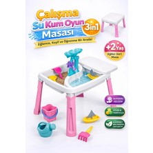 SAYICI Kids Çalışma Su Kum Oyun Masası 3in1 Kız Çocuk Aktivite Masası Eğitici Duyusal Oyuncak