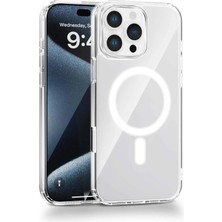 Fenza iPhone 16 Pro Uyumlu Kamera Korumalı Magsafe Wireless Şarj Özellikli Lüks Şeffaf Silikon Telefon Kıl