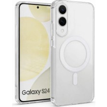 Fenza Samsung Galaxy S25 Edge Uyumlu Kamera Korumalı Magsafe Wireless Şarj Özellikli Lüks Şeffaf Silikon T