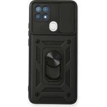 Prativas A15 Kılıf Pars Lens Yüzüklü Silikon - Siyah