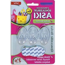 Calperia 3'lü Şeffaf Iz Bırakmayan Askı, 2 kg Taşıma Kapasitesi