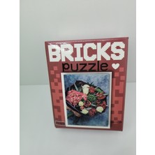 Peluvel - Bricks Puzzle Çiçek Buketi 100 Parça Yapboz | 10X15 cm