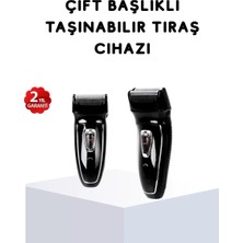 Prativas Kablosuz Tıraş Makinesi Çift Başlıklı Kuru Tıraş Folyo Başlık Şarj Göstergeli