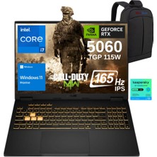 Asus Tuf Gaming F16 FX608JMR-RV078 Intel Core I7 14650HX 16GB 512GB SSD RTX5060 8gb 115W 16" 165Hz IPS WIN11 Taşınabilir Bilgisayar - Webzone Çanta / 1 Yıl Kaspersky Yazılım Koruma Wz5