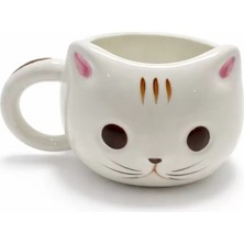 Zenvia 3D Kedi Tasarımlı Kabartmalı Seramik Kupa Bardak