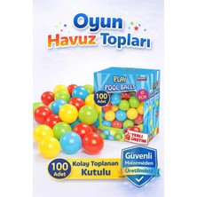 SAYICI Kids 100 Adet Kutulu Oyun Havuz Topu 6 cm Renkli Çocuk Top Seti Yerli Üretim Plastik Top