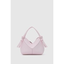 Shule Bags Rada Asimetrik Charmlı El ve Çapraz Çanta Sakura Pembe