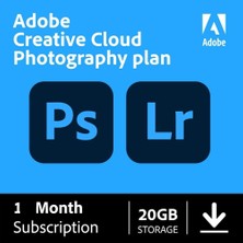 Adobe Creative Cloud Photography Plan - 1 Aylık Abonelik Kodu (Resmi Bayii Ürünü)