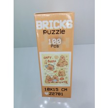 Peluvel - Bricks Puzzle Sevimli Capybara 100 Parça Yapboz | 10X15 cm