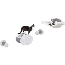 Calperia Duvara Monte Kedi Uzanma Seti - Hamak ve Iki Basamaklı Kulübe, Gri