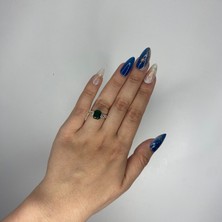 Atlasın Evreni Yüzük (Yeşil Taşlı) Gold - 6 Numara