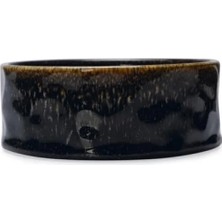 Calperia Seramik Köpek Mama ve Su Kabı, Siyah, 13,5 Cm, 500 ml