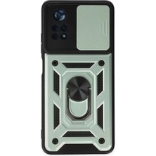 Prativas Poco X4 5g Kılıf Pars Lens Yüzüklü Silikon - Yeşil