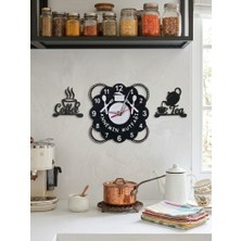 Ceviz Dizayn Anneler Günü Mutfak Duvar Saati Dekoratif Akar Saat Sessiz