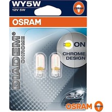 Chrome T10 Dipsiz Ampul WY5W 12V 5W 2'li Set