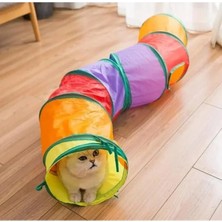 Calperia Renkli Katlanır Kedi ve Köpek Oyun Tüneli - Eğlenceli ve Uzun Tasarım