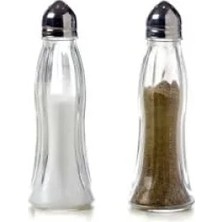 Calperia 2'li Cam Tuzluk ve Karabiberlik Seti, Metal Krom Kapaklı