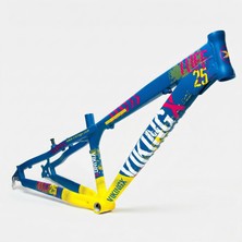 Heugers Viking-X 26” Mavi Sarı – Dirt Jump Freeride Bisiklet Kadro – Tuff X-25 Alüminyum Frame, Güçlendirilmiş Gövde, Disk & V Fren Uyumlu