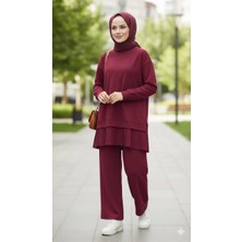 Esra Butik Tesettür Piliseli Tunik Pantolon Ikili Takım – Rahat Kalıp Günlük Şık Takım