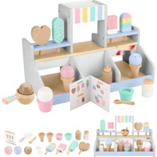 Calperia Ahşap Dondurma Dükkanı Oyun Seti, 18 Parça