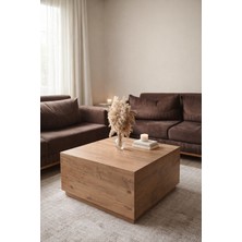 Nenu Nova Kare Orta Sehpa Modern Tasarım Block Sehpa 70X70 Atlas Çam