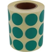 Calperia 25MM Yuvarlak Renk Kodu Etiketler - 2500 Adet, Yeşil
