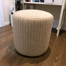 Puf, Makyaj Masası Pufu, Pufidik Puf, Dekoratif Puf, Keten Kumaş