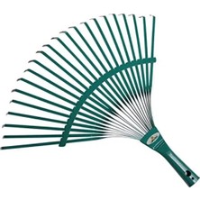 Calperia Ahşap Saplı Metal Çim ve Yaprak Toplama Tırmığı