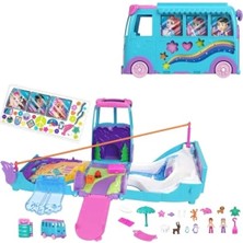 Calperia Mikro Bebekler ve Evcil Hayvanlar ile Dönüştürülebilir Karavan Oyun Seti