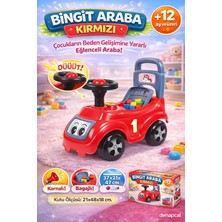 Denapcal Kırmızı Binmeli Oyuncak Araba 12 Ay+ Modeli Sesli Korna ve Bagaj Özellikli