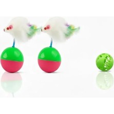 Calperia Kedi Oyuncağı Seti - Tüylü Fare ve Denge Topu